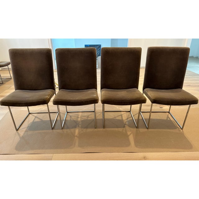 Mid 20th Century Mid 20th Century Set of 8 Authentic Antique Milo Baughman Polished Chrome Chairs For Sale - Image 5 of 9