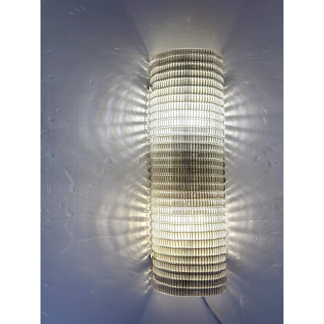 Set of Two Contemporary Smoked Diamanted Rectangular Murano Style Glass Wall Sconces For Sale - Image 9 of 10