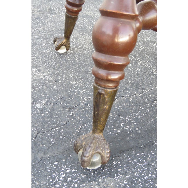 Victorian Early 1900s Claw Feet Piano Stool Chair For Sale - Image 3 of 13