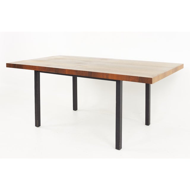 Mid-Century Modern Milo Baughman for Directional Mid Century Multi-Wood Dining Table With 2 Leaves For Sale - Image 3 of 10