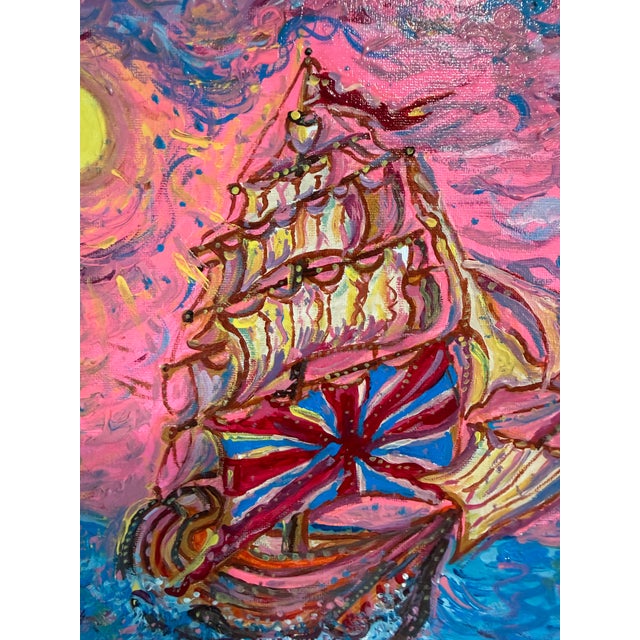 Serg Graff “Manifesto” Original Painting, Fantasy Ship Seascape, Nautical Art For Sale In Jacksonville, FL - Image 6 of 11
