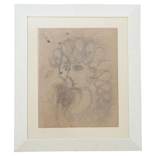 Framed Gio Ponti drawing Accompanied by Gio Ponti Archive certificate attached to verso.