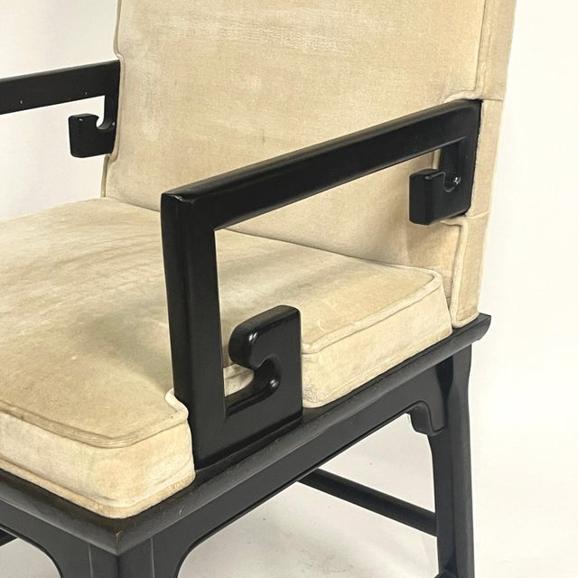 Raymond Sobota for Century Greek Key Arm or Dining Chairs in the Manner of Michael Taylor - a Pair For Sale - Image 11 of 12