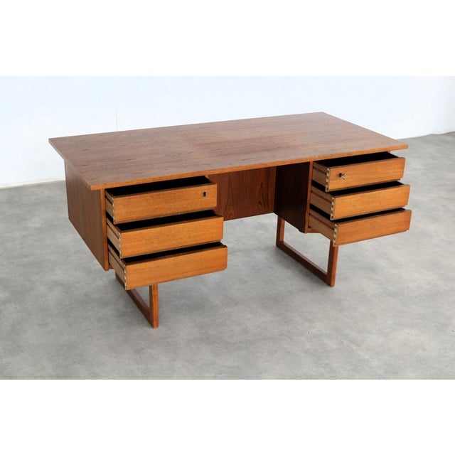 Wood Vintage Danish Desk in Teak, 1960s For Sale - Image 7 of 9