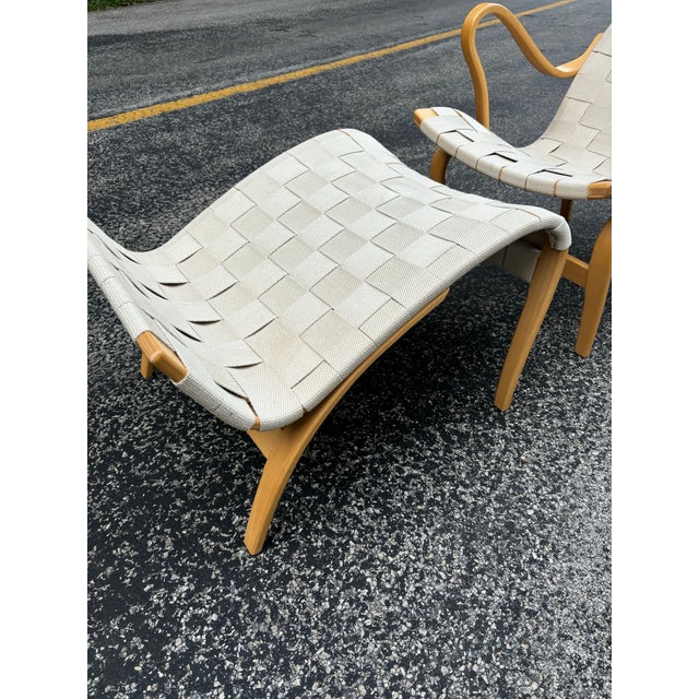 Bruno Mathsson Chaise Lounge and Ottoman For Sale - Image 9 of 12
