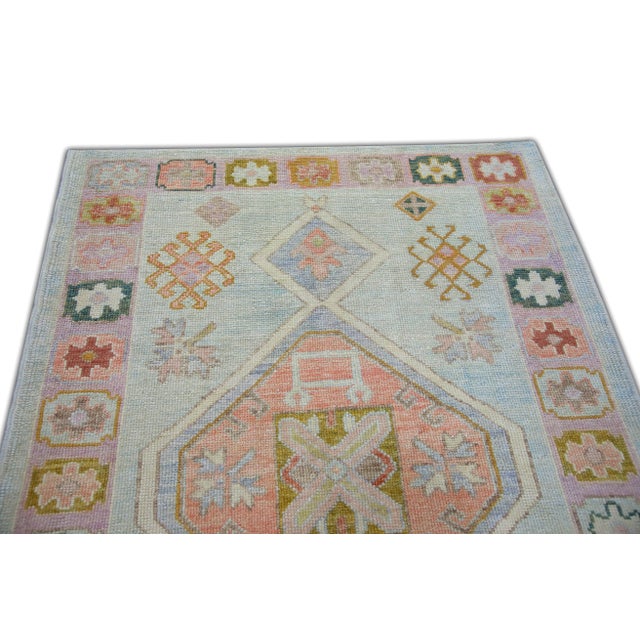 Modern Turkish Oushak Rug 4'3" x 6' For Sale - Image 4 of 6