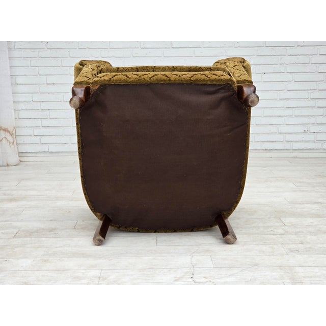Danish Relax Chair in Velour and Beech, 1950s For Sale - Image 16 of 18