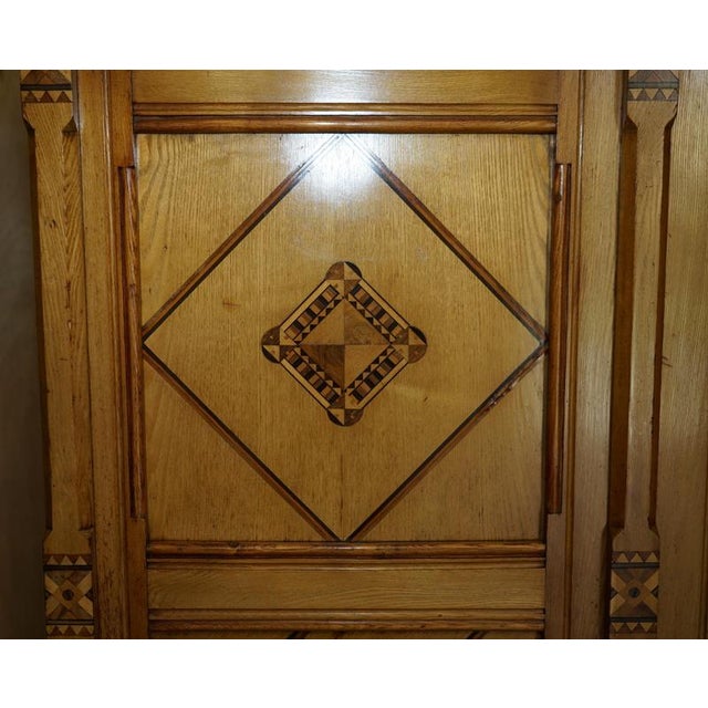 Victorian Aesthetic Movement Ash Wardrobe For Sale - Image 4 of 18