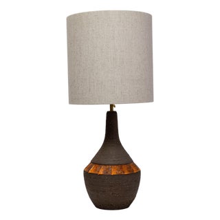 20th Century German Brown And Orange Ceramic Table Lamp For Sale