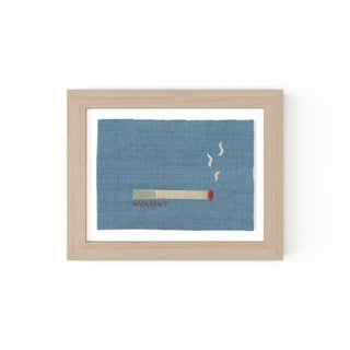 Lorraine The Seafoam Cigarette by Willa Heart in Natural Frame, Mini Art Print For Sale