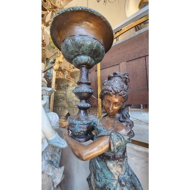 Victorian Mid 20th Century Pair of Bronze Sculptures For Sale - Image 3 of 8