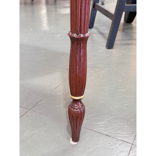 Brown Late 20th Century Stickley John Widdicomb Mahogany Demi-Lune Console Table With Glass Top For Sale - Image 8 of 10