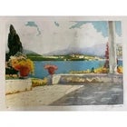 Early 20th Century Early 20th Century Isidore Rosenstock Signed Aquatint - "Beautiful Scenery" Terrace Landscape 21x27 For Sale - Image 5 of 11