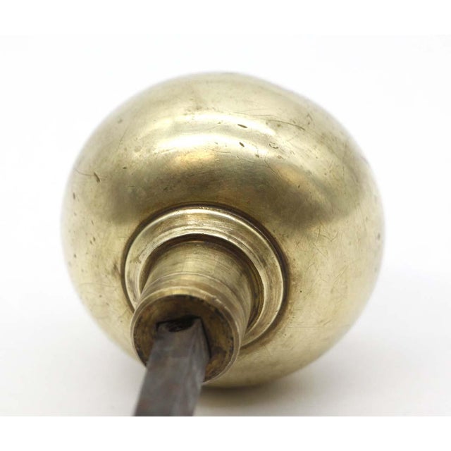 Pair of Vintage 2.125 In. Brass Ball Shape Door Knobs For Sale - Image 6 of 6