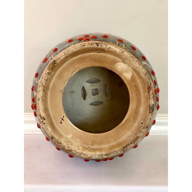 Chinese Porcelain Garden Seat or Drum Table, Famille Noir, C. 1910 For Sale - Image 11 of 11