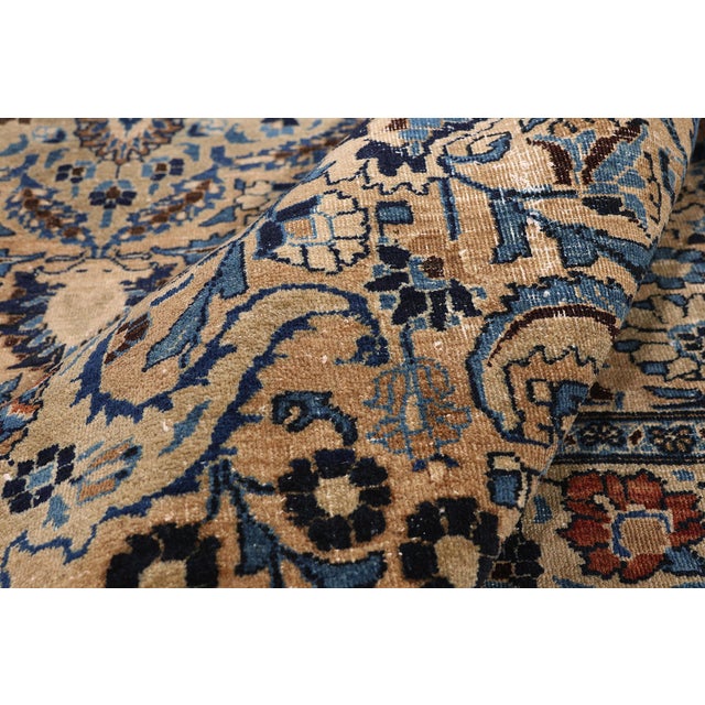 Textile Antique Persian Mashhad Rug, 12'09 X 14'11 For Sale - Image 7 of 11