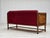 Brown Danish 2-Seater Drop Arm Sofa in Striped Red Wool and Oak, 1950s For Sale - Image 8 of 18