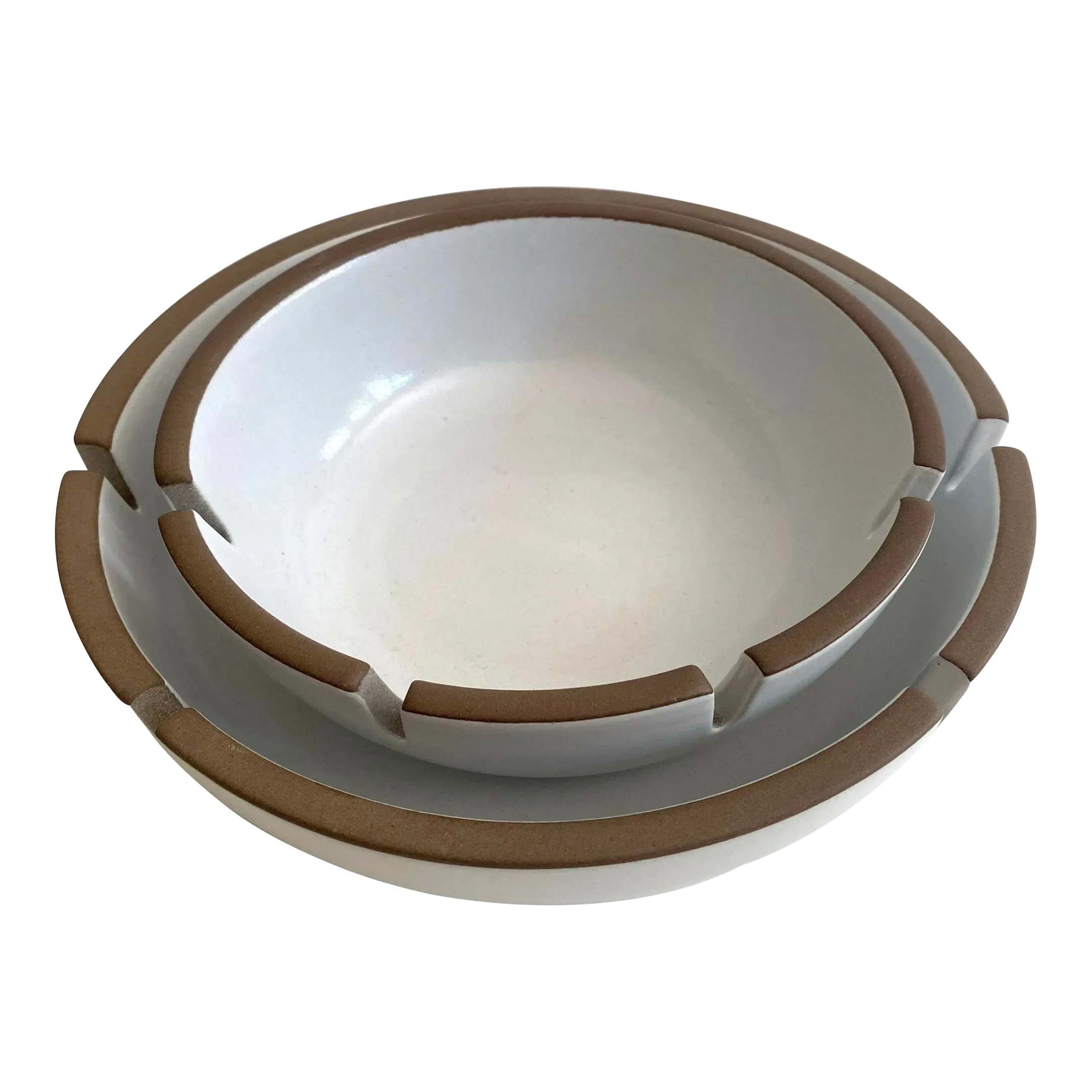 Vintage Mid Century Modernist Heath Ceramics Opaque White on White
