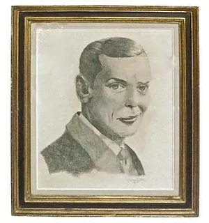 Vintage Pencil Portrait Sketch of Dapper Young Man