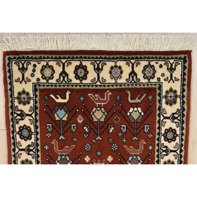Fine Kashmar Runner 1’10” X 10’1” Red Wool Traditional Hand-Knotted Rug For Sale - Image 12 of 15