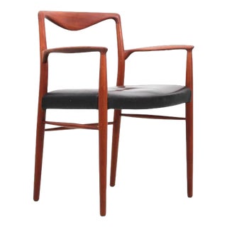 Mid-Century Modern Scandinavian Armchair in Teak attributed to Kai Lyngfeldt-Larsen, 1960s For Sale
