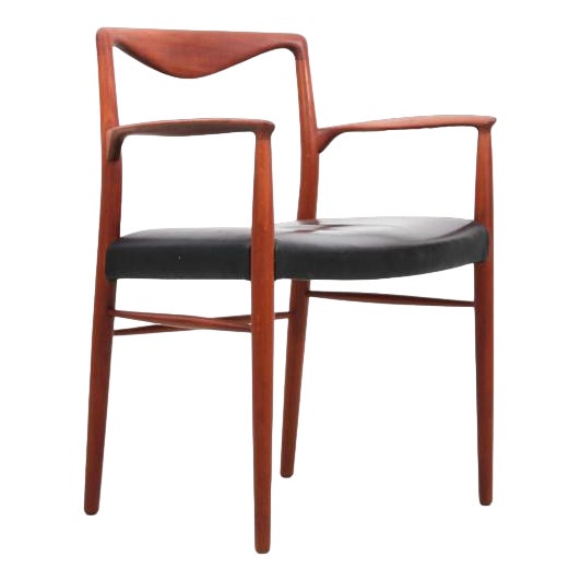 Mid-Century Modern Scandinavian Armchair in Teak attributed to Kai Lyngfeldt-Larsen, 1960s For Sale