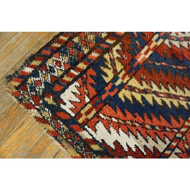 Marvelous Multi Color With Dynamic Zigzag Geometric Desing Antique Persian Quchan Rug For Sale In New York - Image 6 of 9
