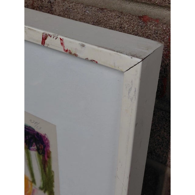 Blue Framed Signed Ruth Zarfati 1970 Limited-Edition Lithograph For Sale - Image 8 of 12