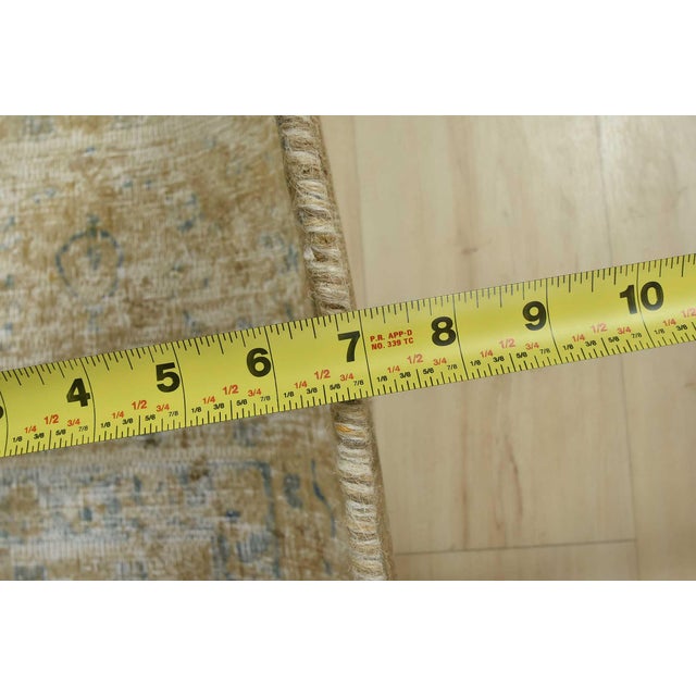 Tabriz Rug 8’10” X 12’2” Beige Wool Vintage Distressed Hand-Knotted Carpet For Sale - Image 14 of 15