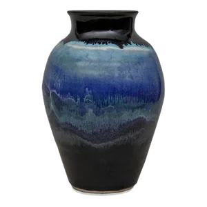 Vintage Italian Signed Drip Swirl Glaze Ceramic Pottery Vase