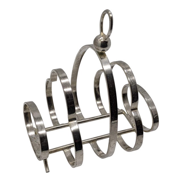 Antique SIlverplate Toast Rack or Letter Sorter Holder For Sale