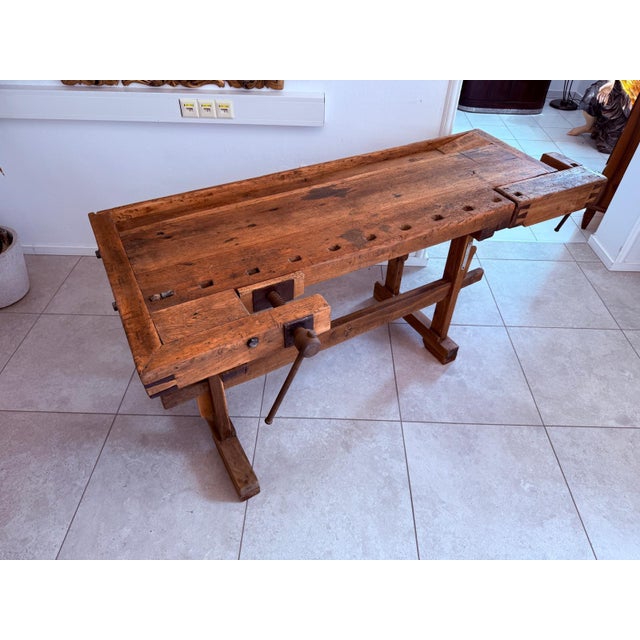 Antique German Workbench, 1890s For Sale - Image 3 of 16