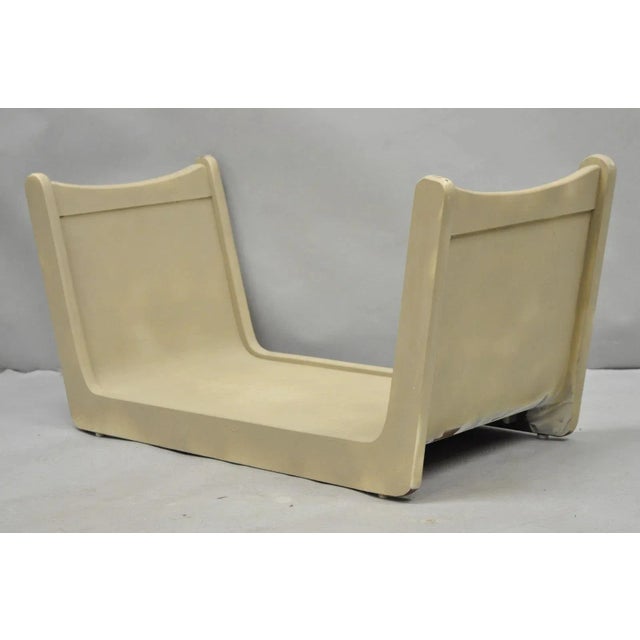 Mid 20th Century Vintage Mid Century Modern Painted Walnut Waterfall Base Glass Top Coffee Table For Sale - Image 5 of 15