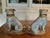 19th Century Antique Pair of Bo’Ness Pug Dog Figurines - Staffordshire Style Scottish Pottery With Glass Eyes & Gilt Collars - 12” Tall For Sale - Image 9 of 10