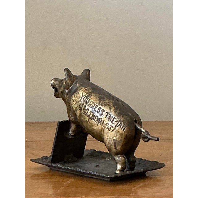 Mid-Century Modern Vintage Boho Joe Wise Patinated Pig Cigar Cutter For Sale - Image 3 of 7