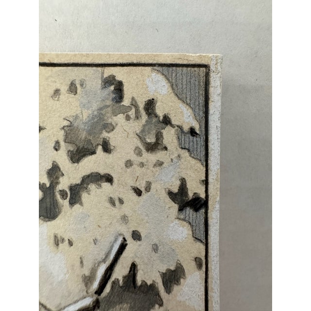 1940s Original Signed Graphite Illustration of Bobcat and Lynx in Winter Landscape, 10.25 In. H × 7.5 In. W For Sale - Image 5 of 7