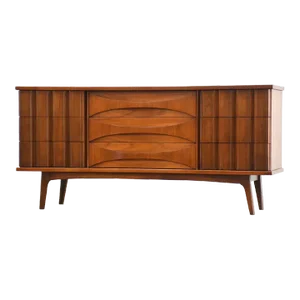 1960s Refinished Walnut Dresser by United Furniture