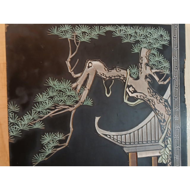 Originally one of the doors to a black lacquer cabinet, this has been converted to wall art. I had to keep it; it is just...