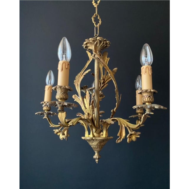 Metal Vitnage Chandelier in Bronze, 1960s For Sale - Image 7 of 13