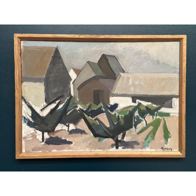 Viggo Djurberg, Village, 1950s, Oil on Canvas, Framed For Sale - Image 16 of 18