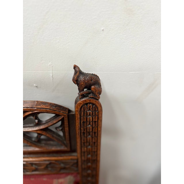 Gothic-Style Walnut Lounge Chairs, 19th Century, Set of 2 For Sale - Image 3 of 16