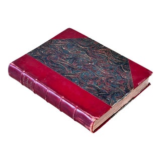 Antique Victorian Illustrated Leather Spine Art Book Florence Tuscany Grand Tour For Sale