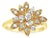 Diamond Leaf Cluster Ring 14k Yellow Gold, Size 9 For Sale