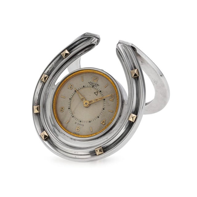 20th Century English Silver & Gold Alarm Clock by Jaeger for Asprey & Co, 1956 For Sale - Image 14 of 14