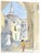 Watercolor on paper by English artist Ivy Attwell (1895-1985) Acre, Israel. Attwell traveled extensively all over the...