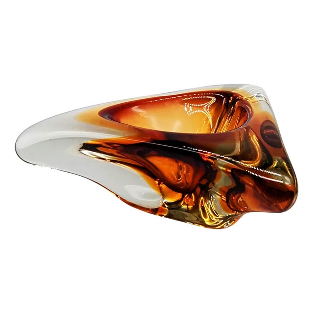 Italian Triangular Ashtray in Murano Glass, 1960s For Sale