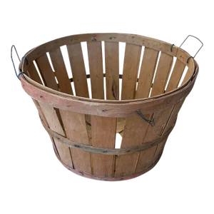 1990s Vintage Wood Bushel Basket