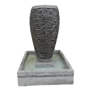 Stacked Slate Stone Fountain
