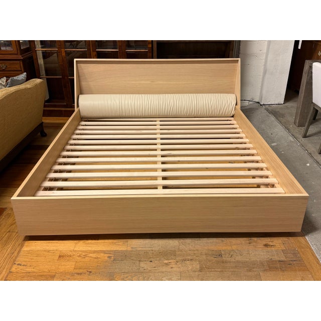 Wood California King Bespoke Natural Oak Wood Platform Bed Frame For Sale - Image 7 of 12