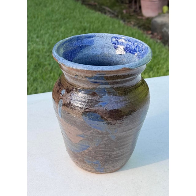 Contemporary Vintage 6.75” Signed Studio Pottery Vase For Sale - Image 3 of 11